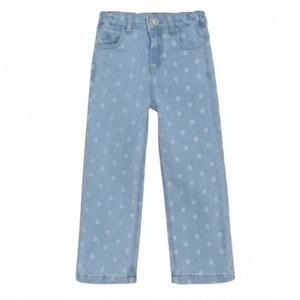 NEW MINYMO girl's wide leg jeans in all over daisies
